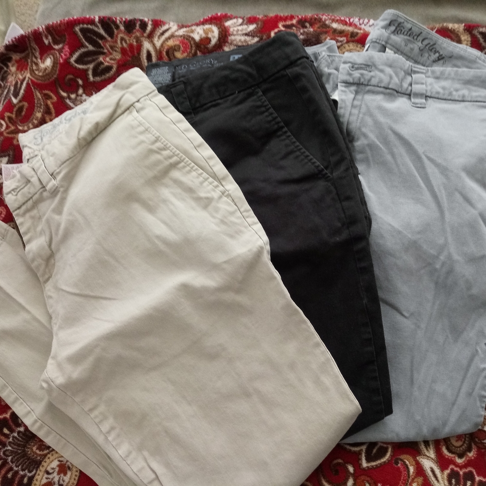 8 Petite Faded Glory Chinos 3 pair